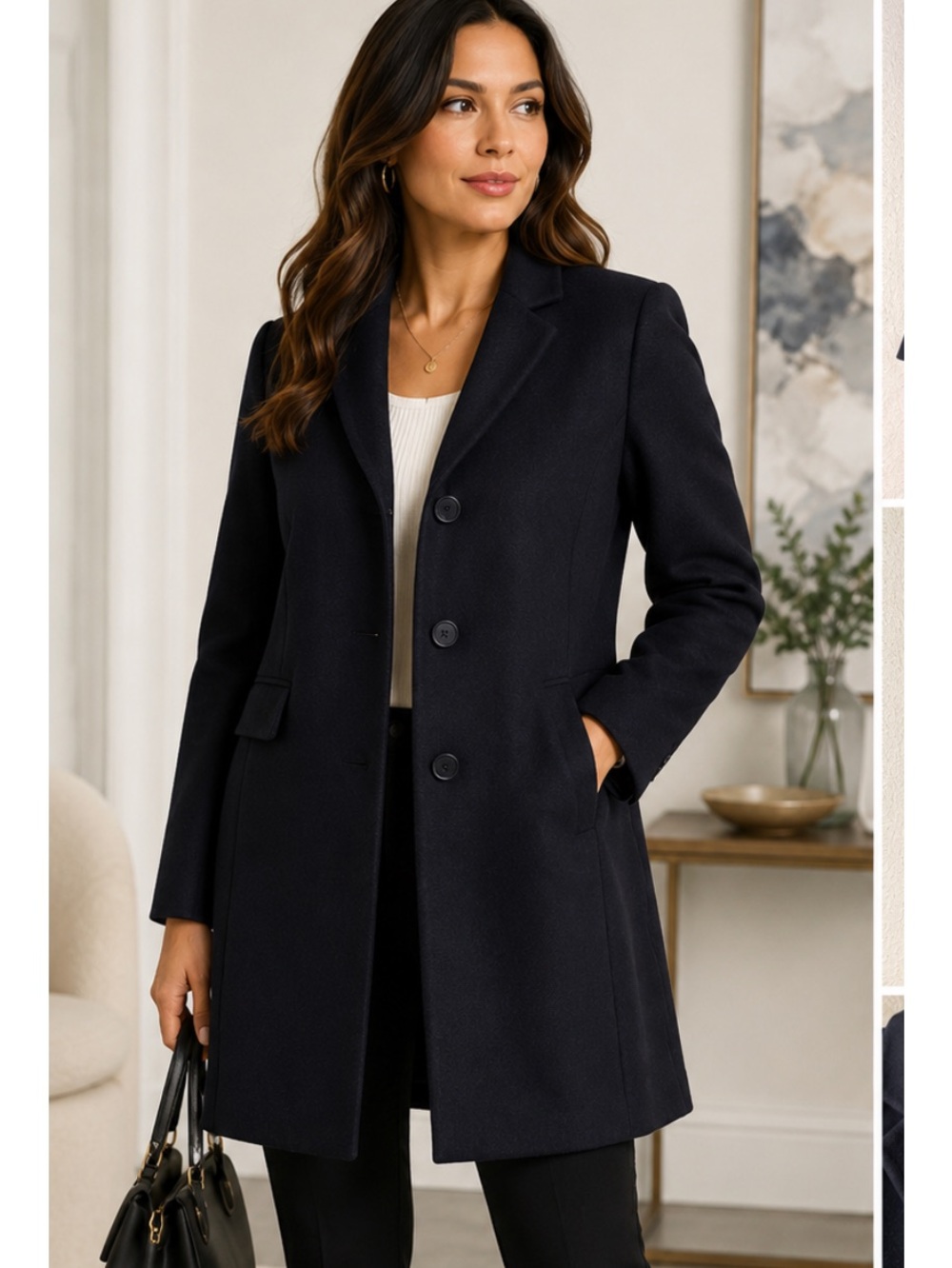 Theory black coat size m wool ,classic girl core timeless, career ,professional